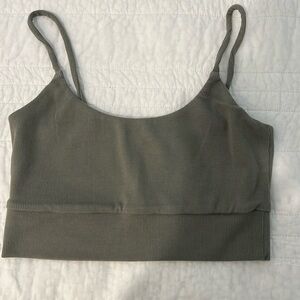 Tribe Kelly sage green bra crop top banded size small